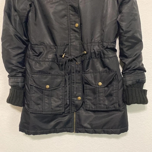 ASOS Black Long Line Long Sleeve Utility Jacket Size 4 - Picture 4 of 10